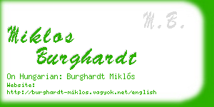 miklos burghardt business card